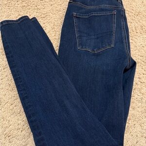 American Eagle Outfitters Dark Blue Straight Leg Jeans 8 Long
